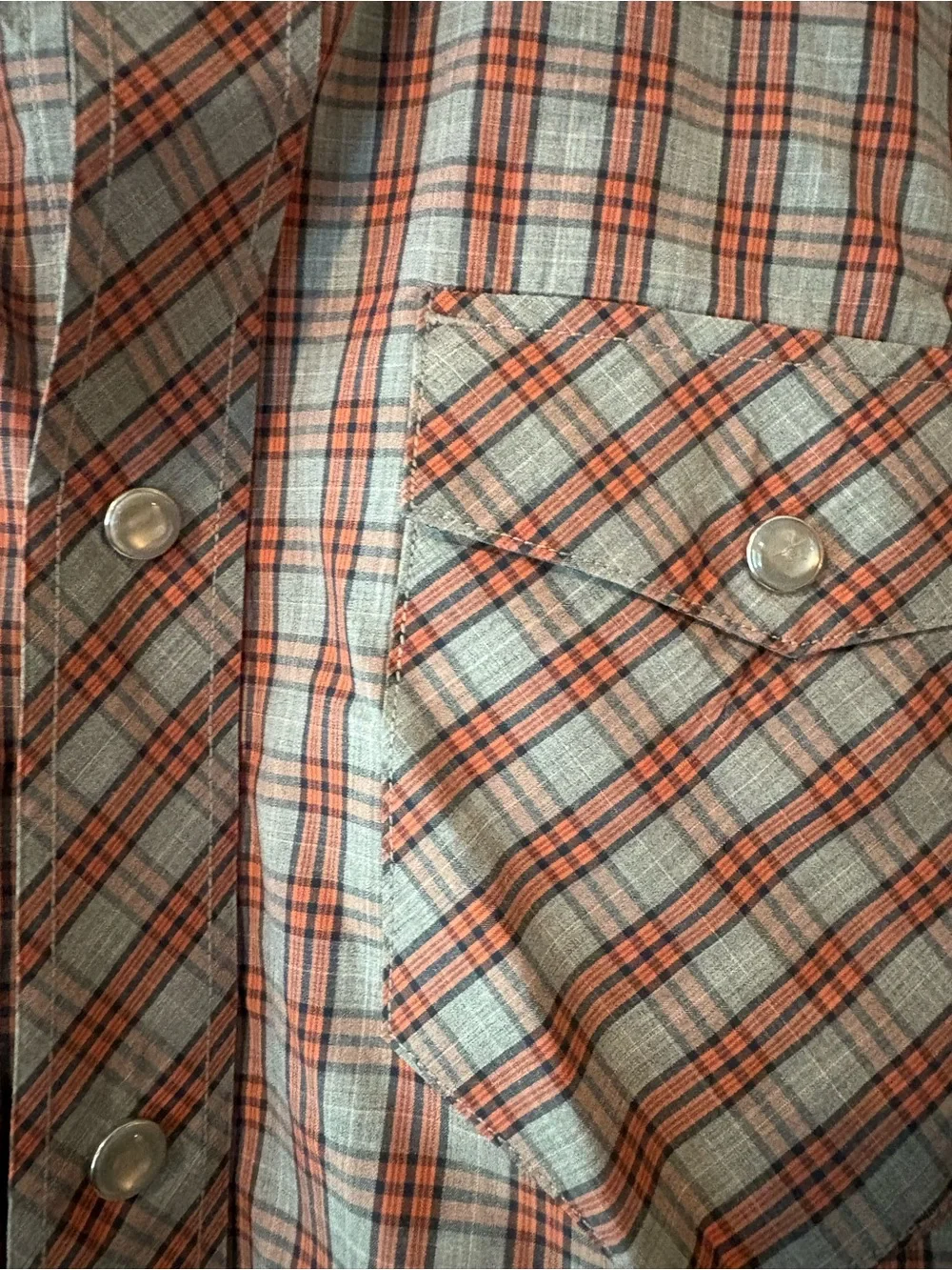 Banana Republic Red and Gray Plaid Western Button-Down Shirt